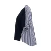 Cotton Poplin x Cotton Jersey T-Shirt in Navy/Stripe sold by MARAIS