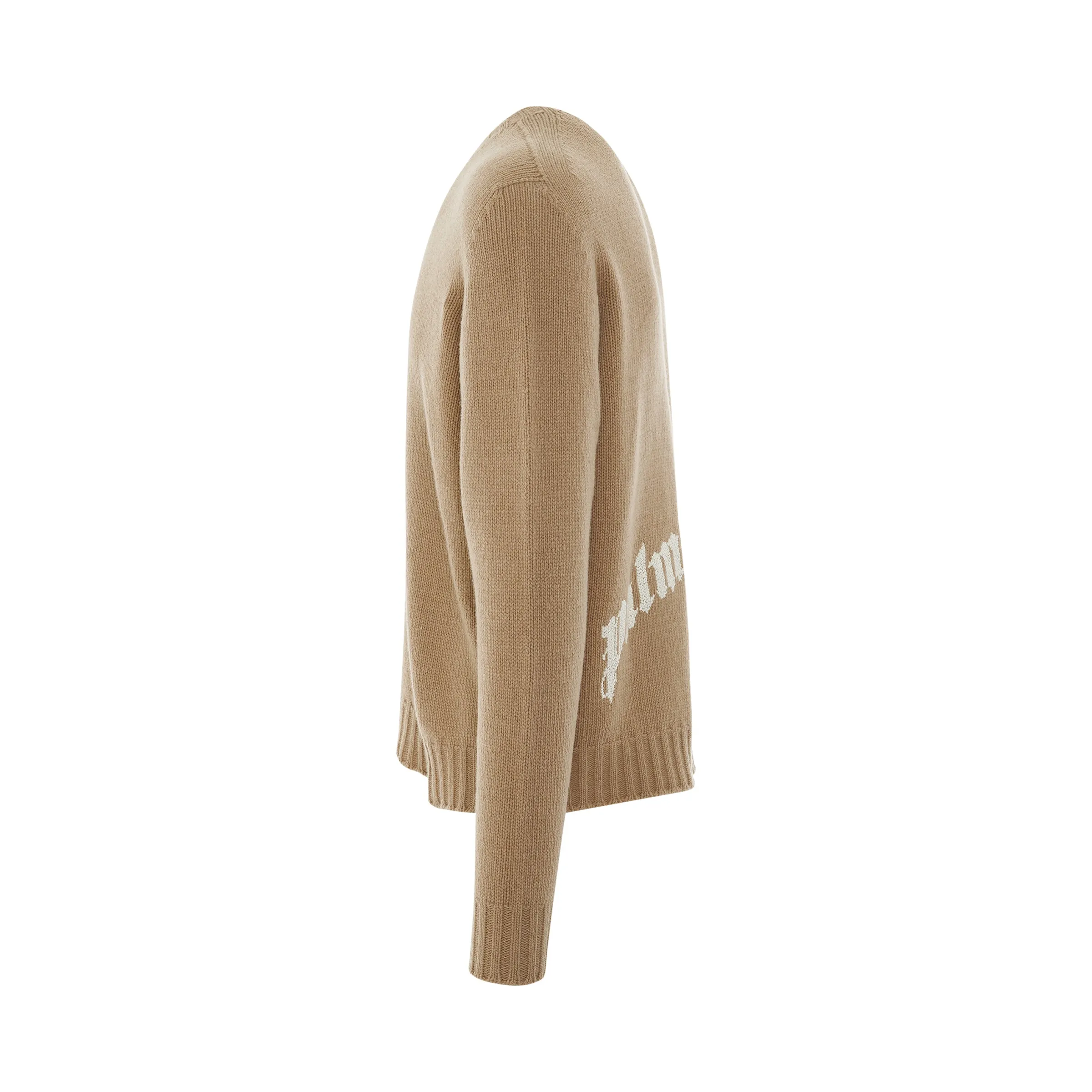 Curved Logo Sweater in Beige/White sold by MARAIS product image thumbnail 3