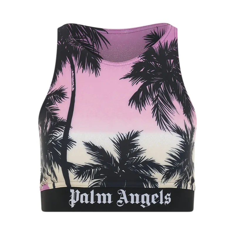 Pink Sunset Logo Sport Top in Purple/Black sold by MARAIS