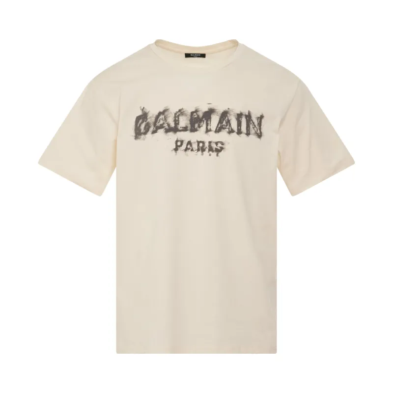 Logo Charcoal T-Shirt in Beige sold by MARAIS