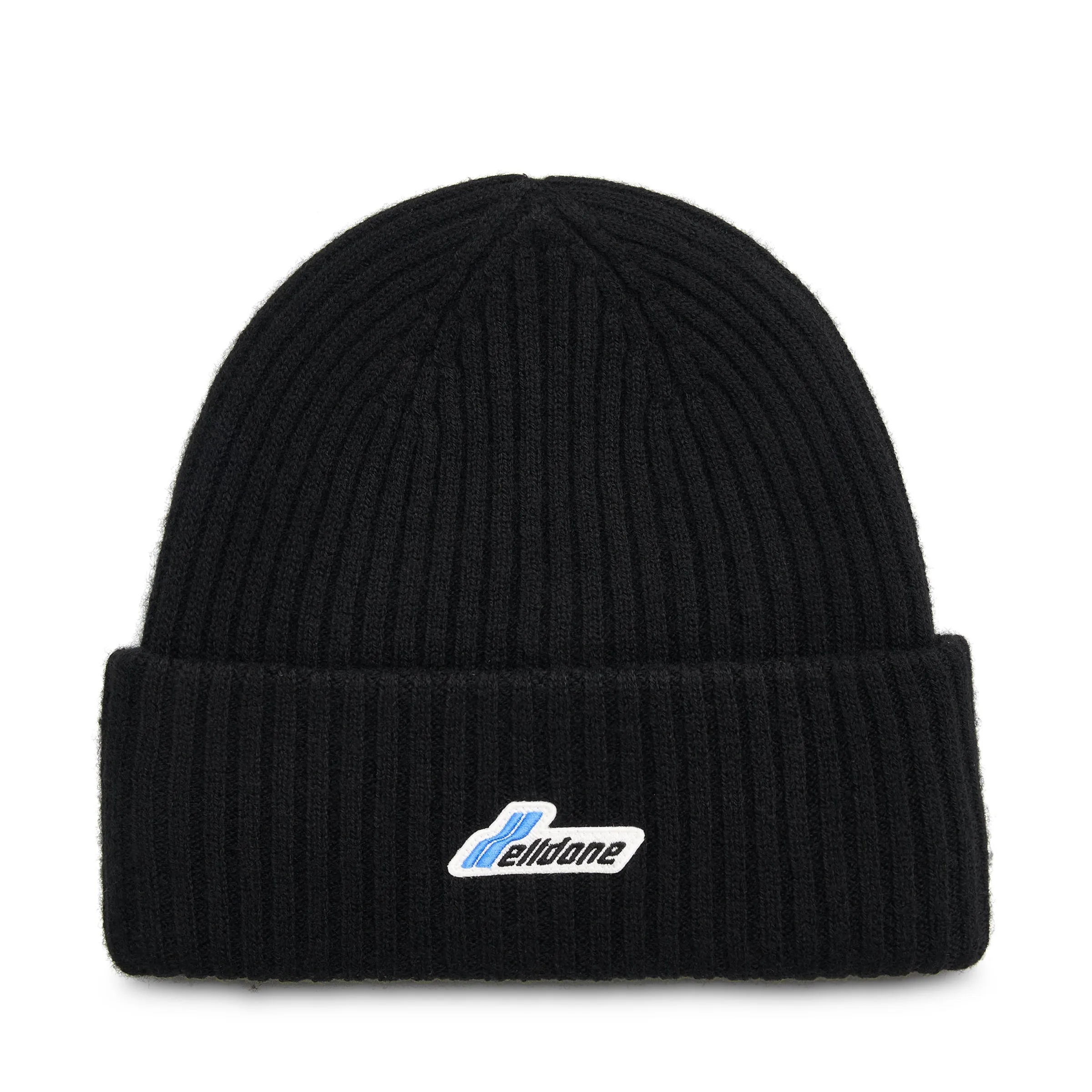 Logo Patched Knit Beanie in Black sold by MARAIS