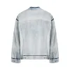 Collarless Denim Jacket in Icy Slip sold by MARAIS
