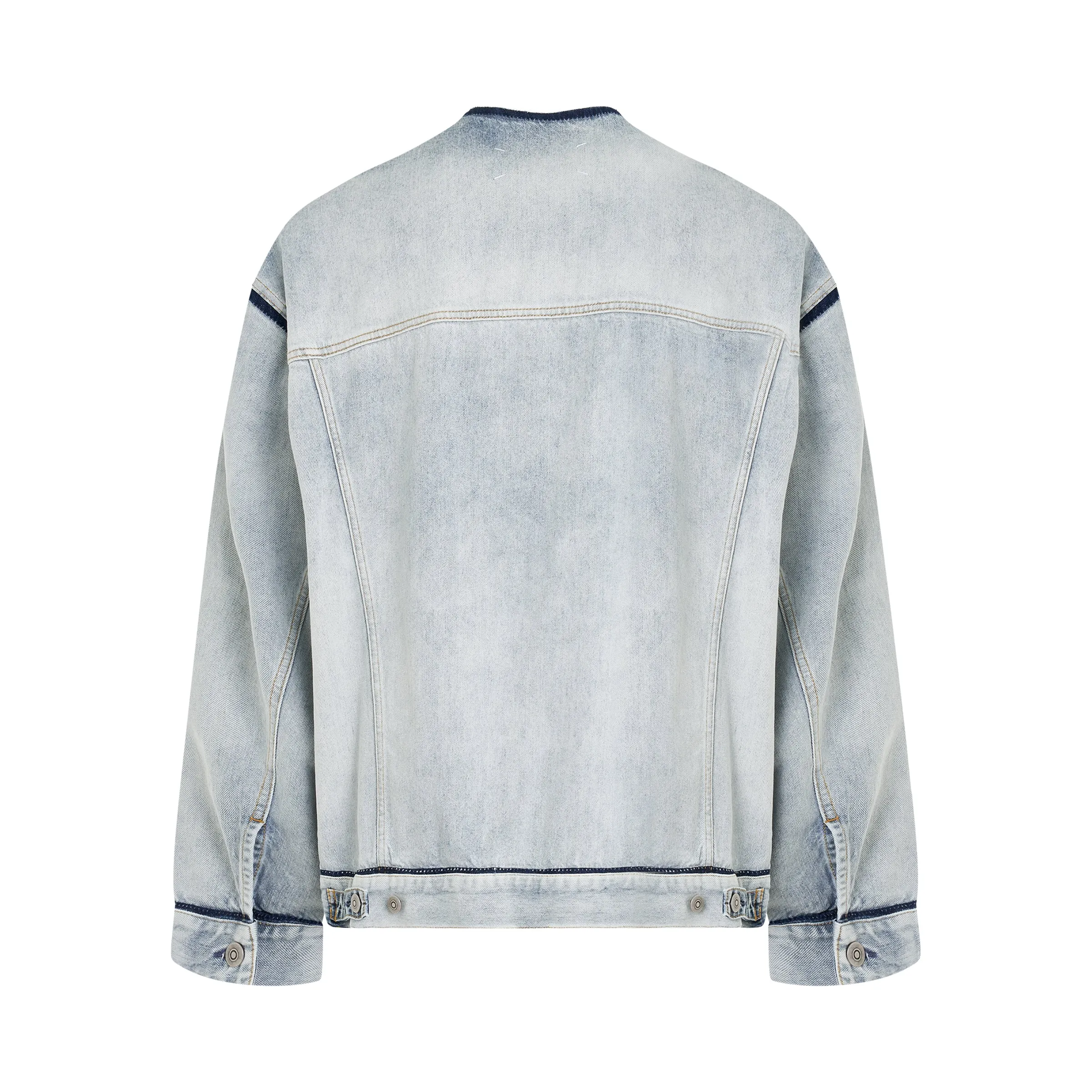 Collarless Denim Jacket in Icy Slip sold by MARAIS product image thumbnail 5