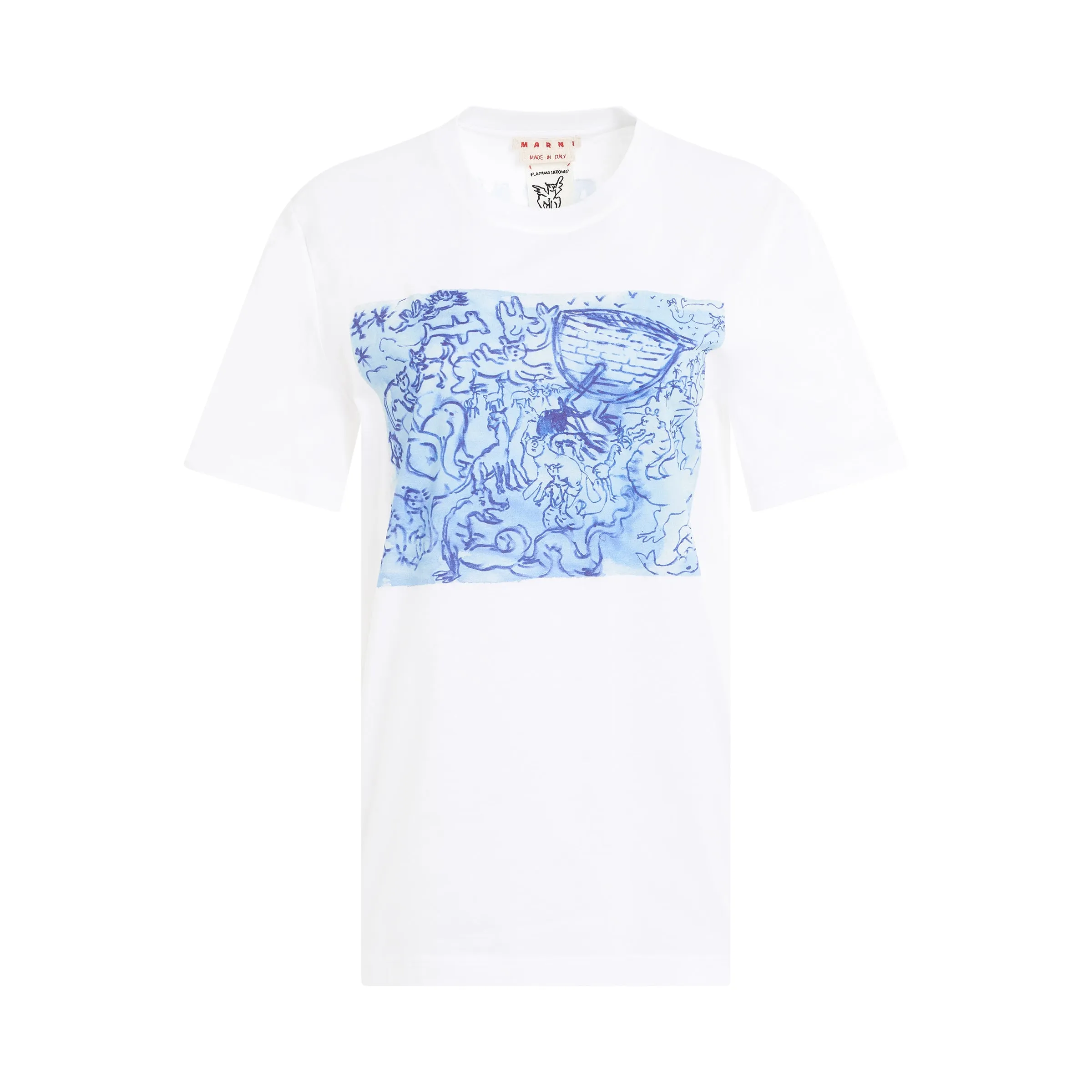 Print T-Shirt in Lily White sold by MARAIS
