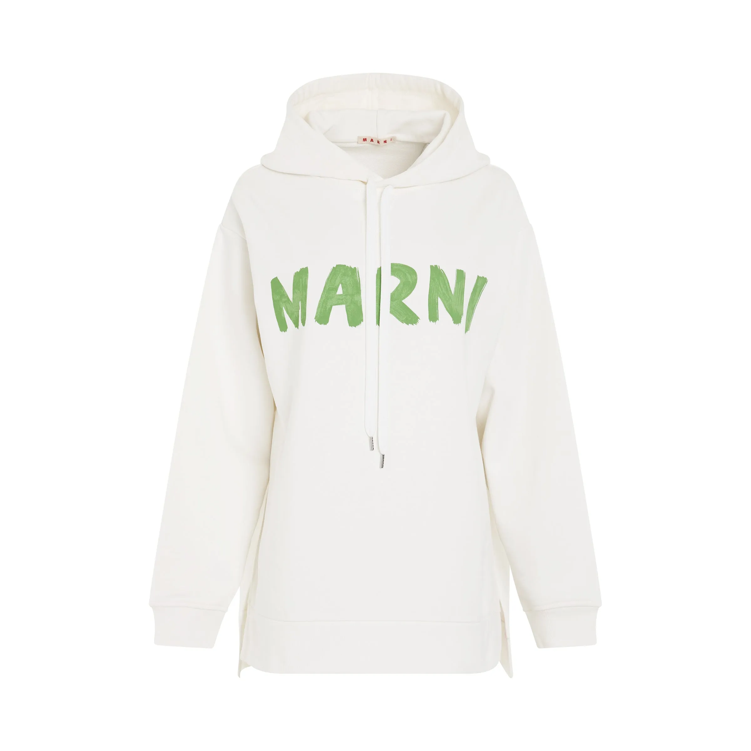 Logo Printed Hoodie in White sold by MARAIS