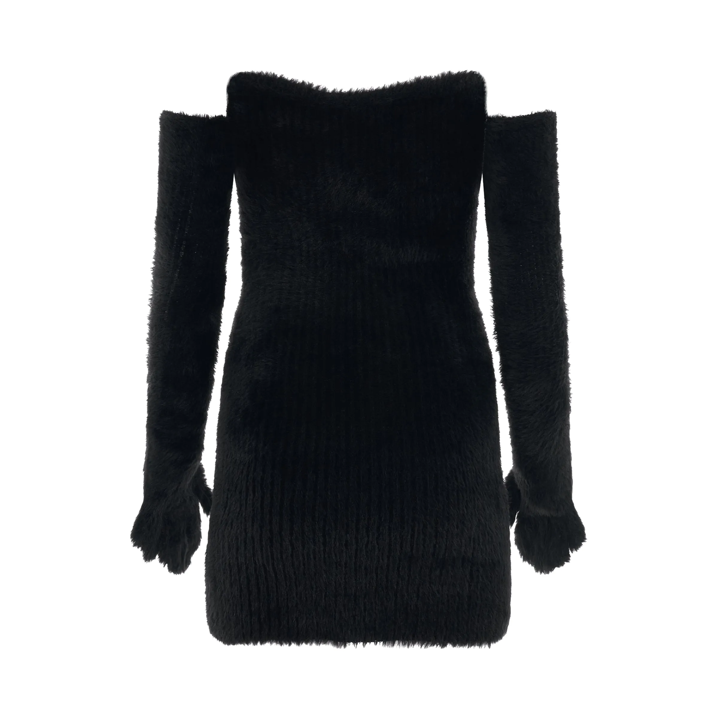 Fuzzy Gloves Mini Dress in Black sold by MARAIS product image thumbnail 4