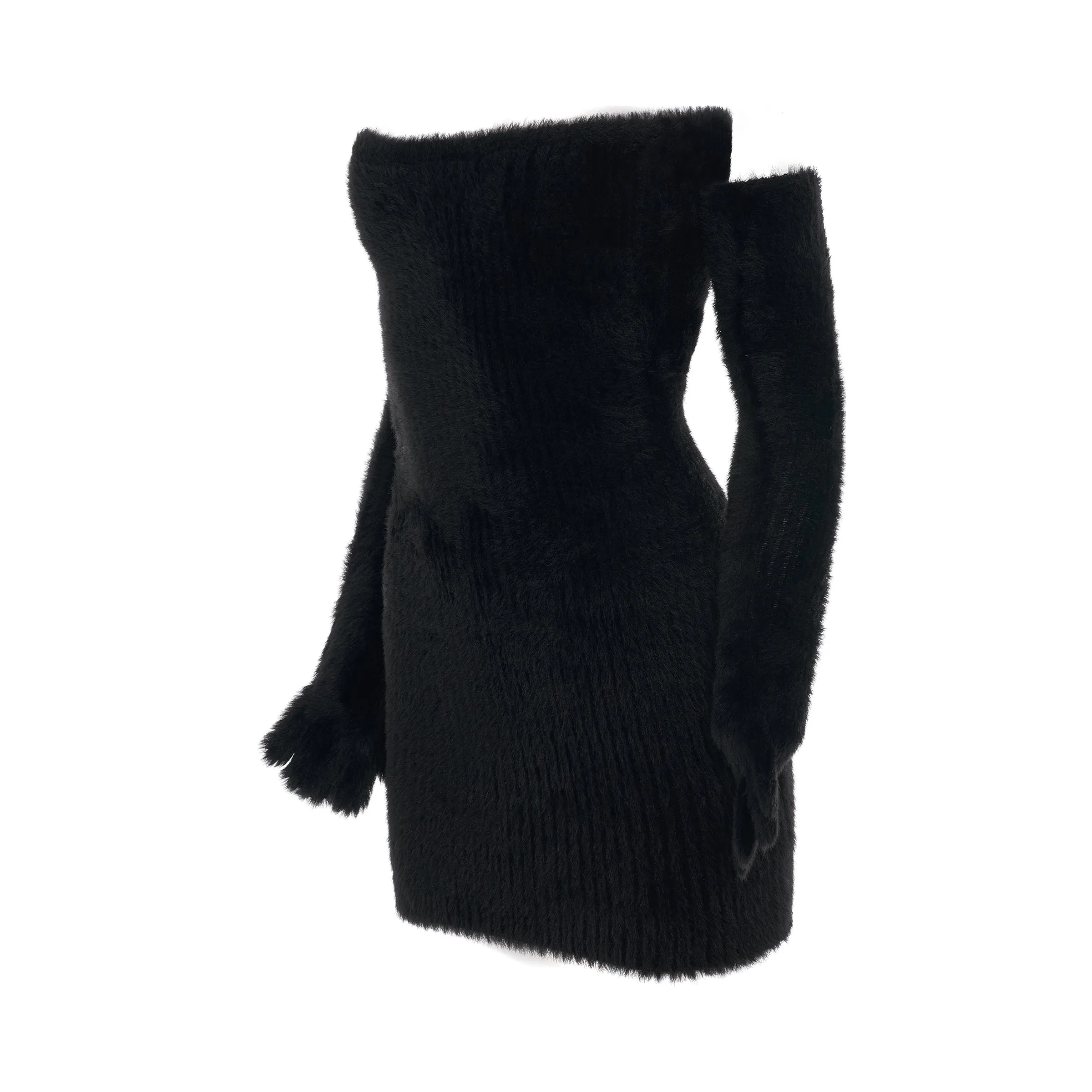 Fuzzy Gloves Mini Dress in Black sold by MARAIS product image thumbnail 2