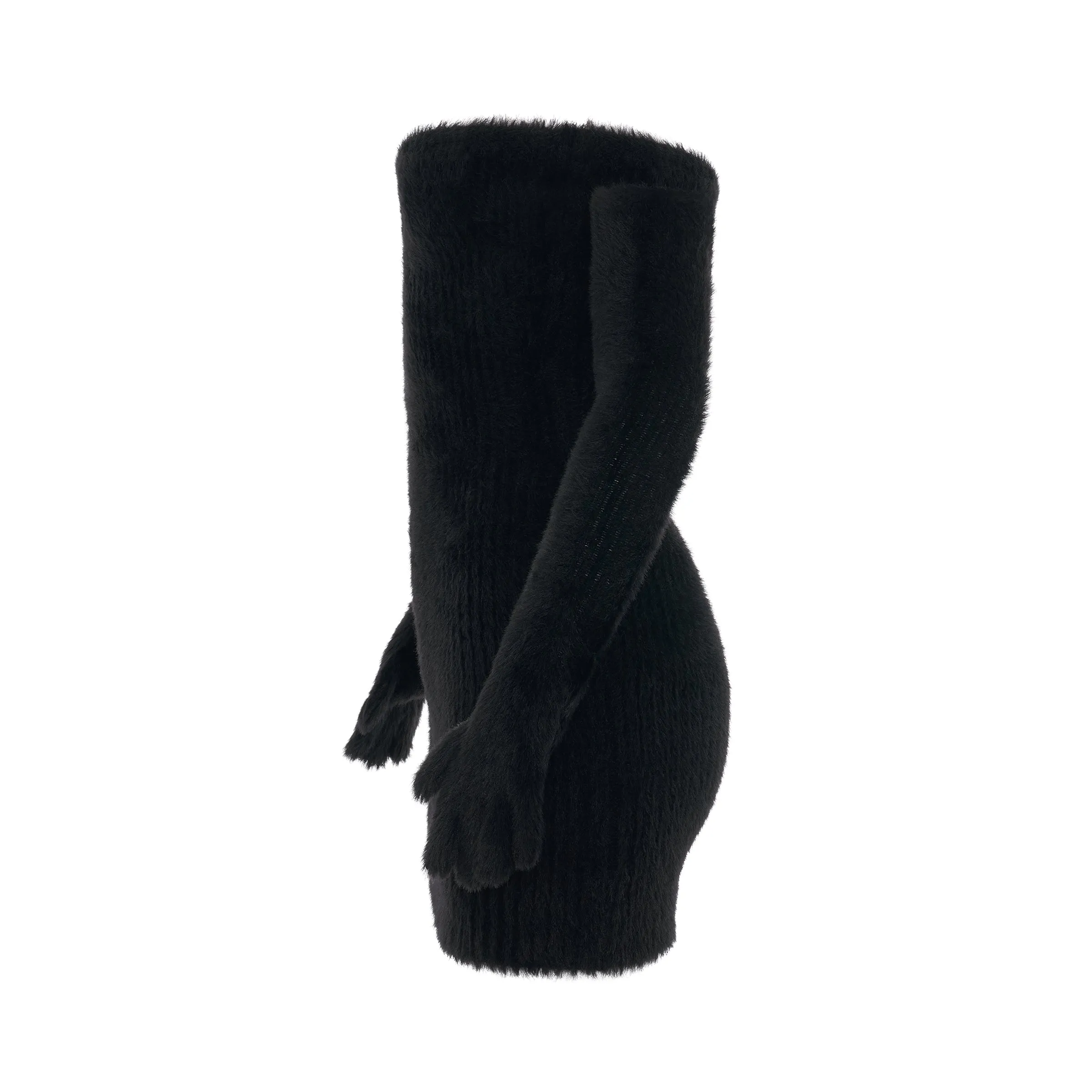 Fuzzy Gloves Mini Dress in Black sold by MARAIS product image thumbnail 3