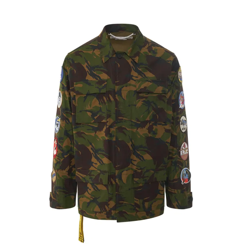 Camouflage Patch Field Jacket in Green sold by MARAIS