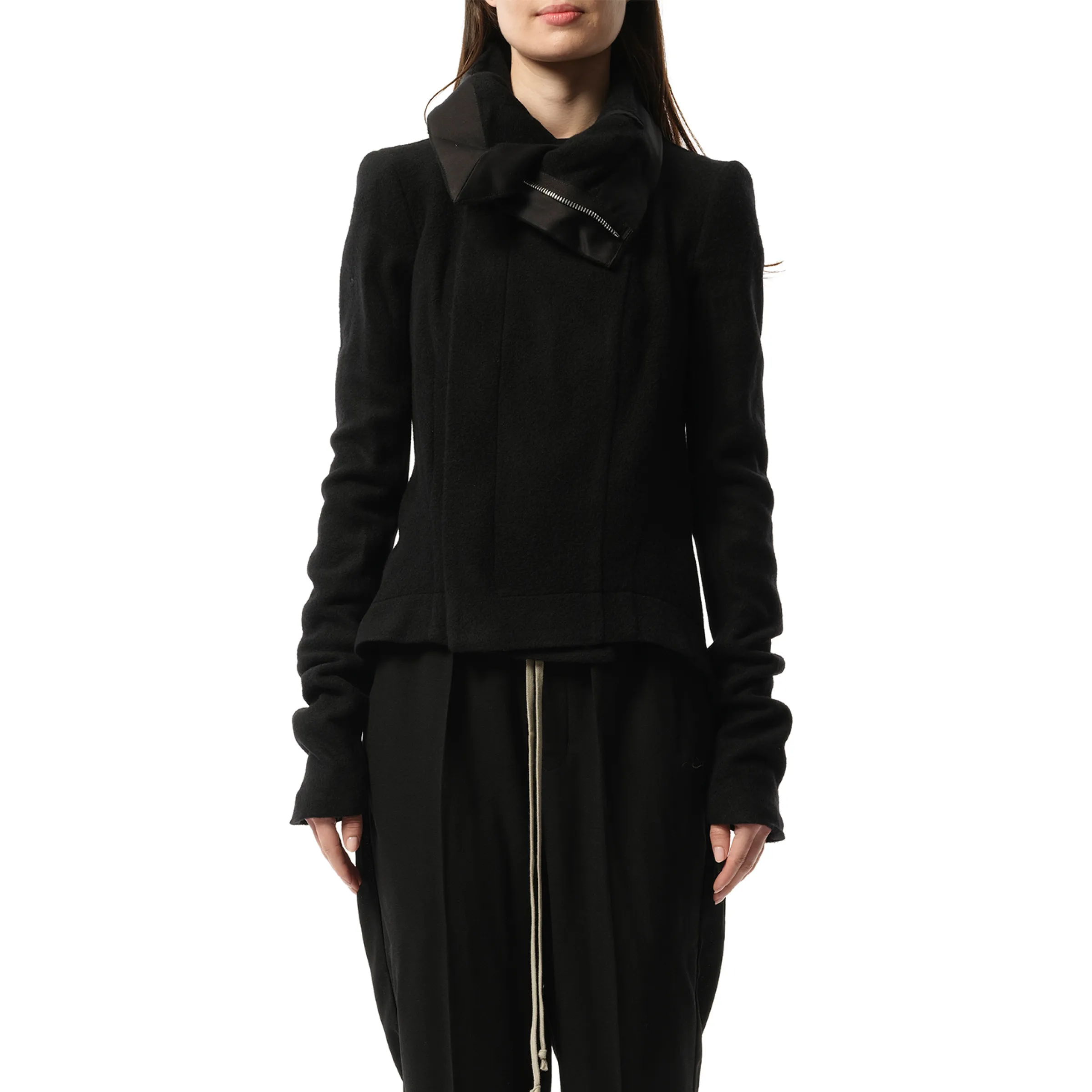 Naska Biker Wool Jacket in Black sold by MARAIS