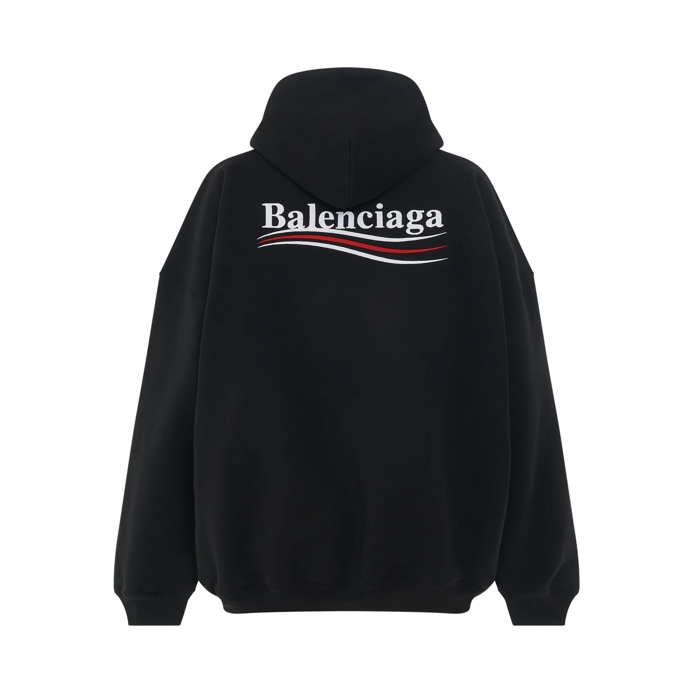 Embroidered Political Campaign Oversized Hoodie in Black/White sold by MARAIS product image thumbnail 4