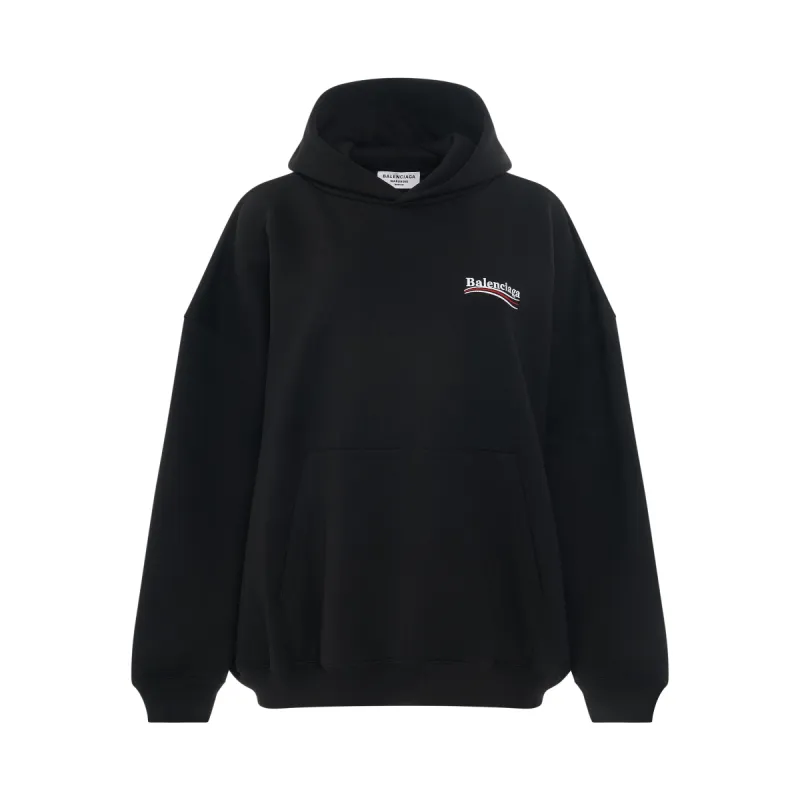 Embroidered Political Campaign Oversized Hoodie in Black/White sold by MARAIS