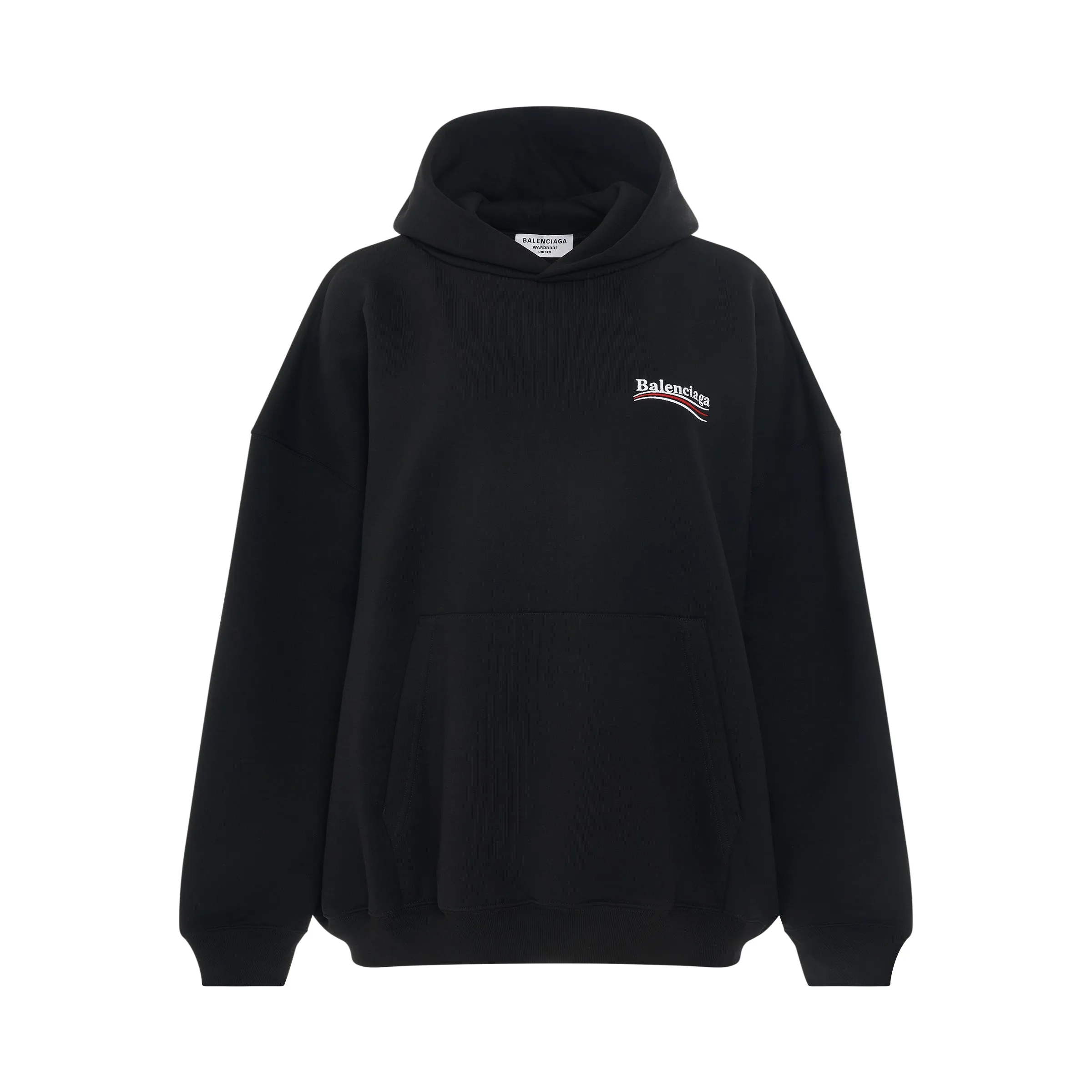 Embroidered Political Campaign Oversized Hoodie in Black/White sold by MARAIS