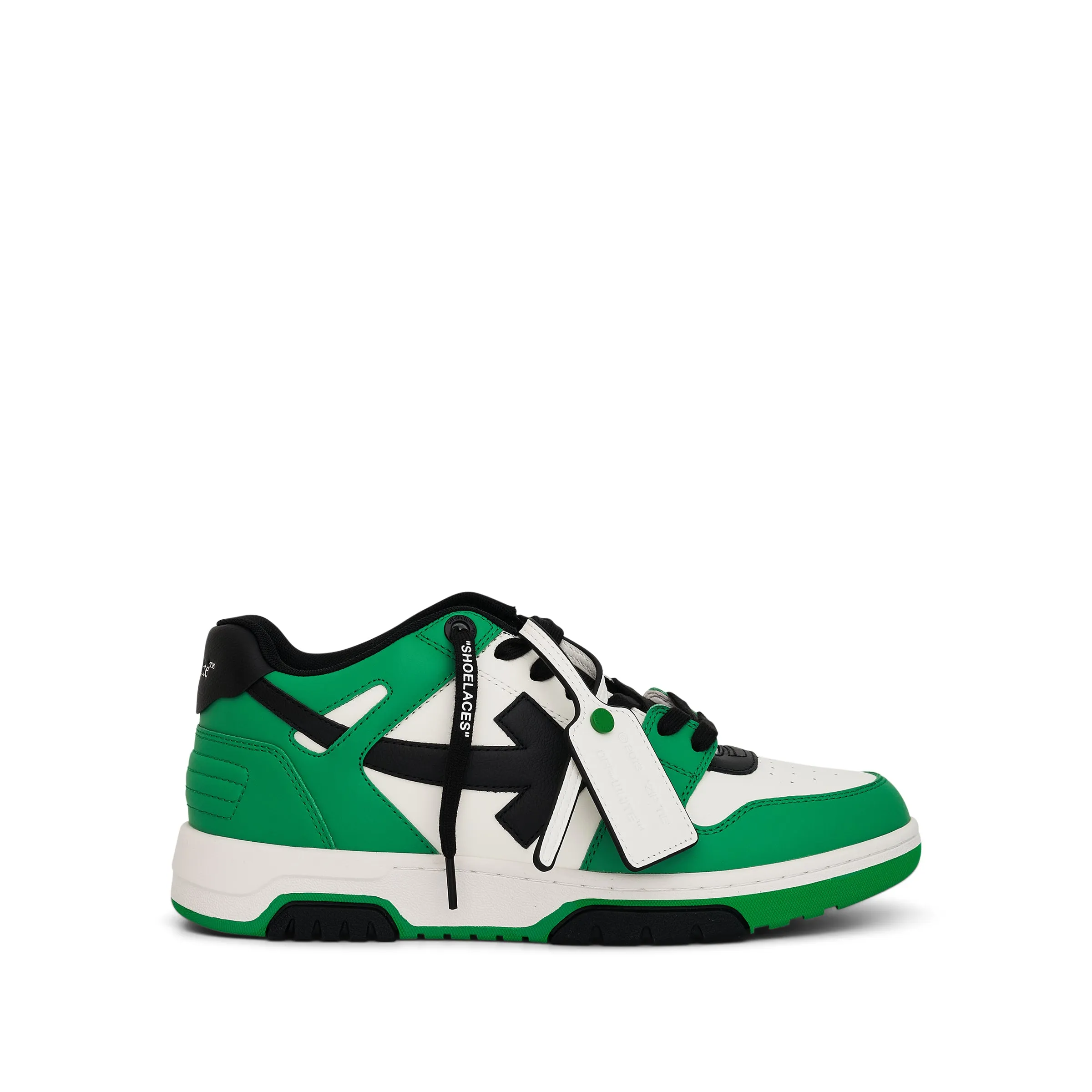 Out of Office Calf Leather Sneaker Green/Black sold by MARAIS
