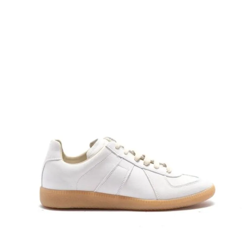 Women Replica Leather Sneakers in Light Grey sold by MARAIS