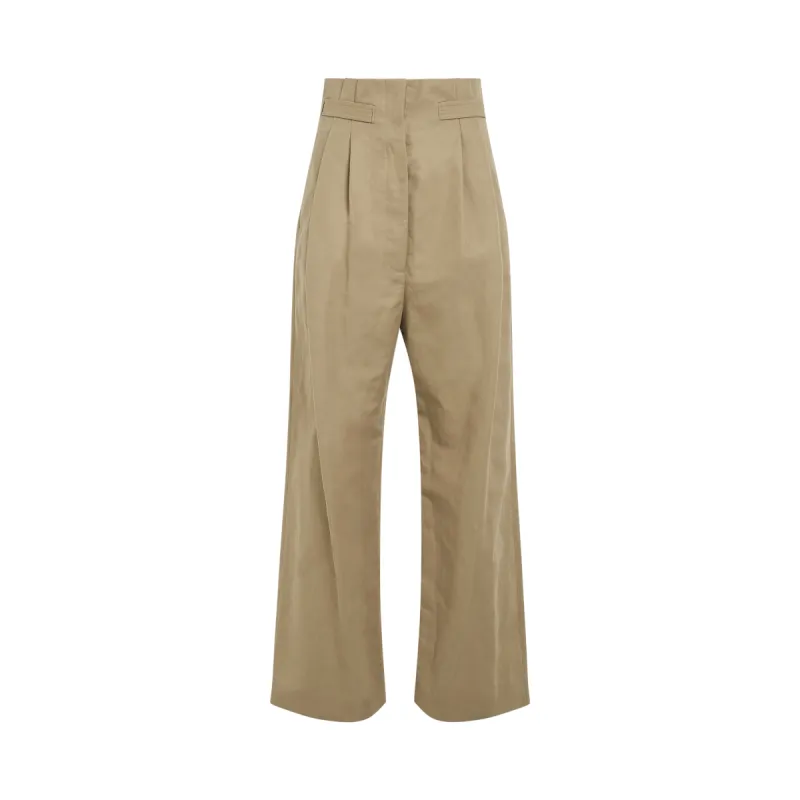 Wide Leg Trousers in Coriander sold by MARAIS
