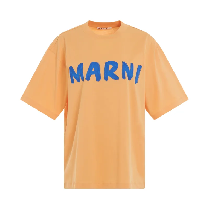 Logo Printed T-Shirt in Tangerine sold by MARAIS