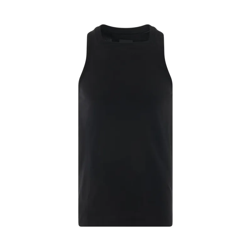 Slim Fit Tank Top with Square Collar in Black sold by MARAIS