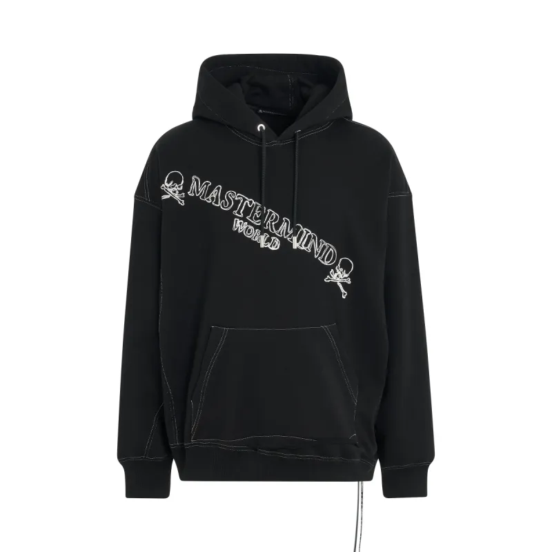 Handwriting Boxy Fit Hoodie in Black sold by MARAIS