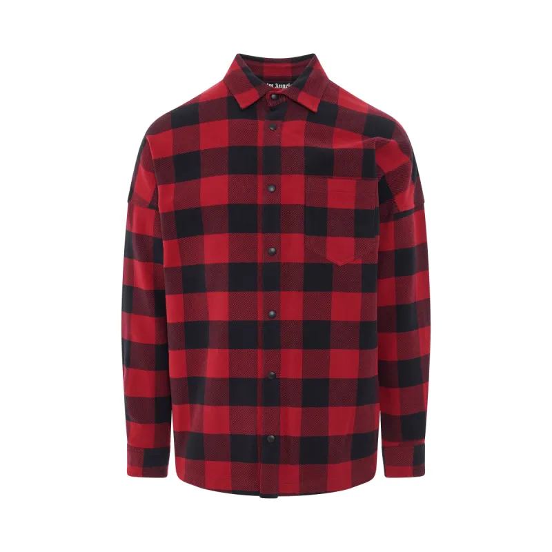 PA Classic Logo Overshirt in Red/White sold by MARAIS