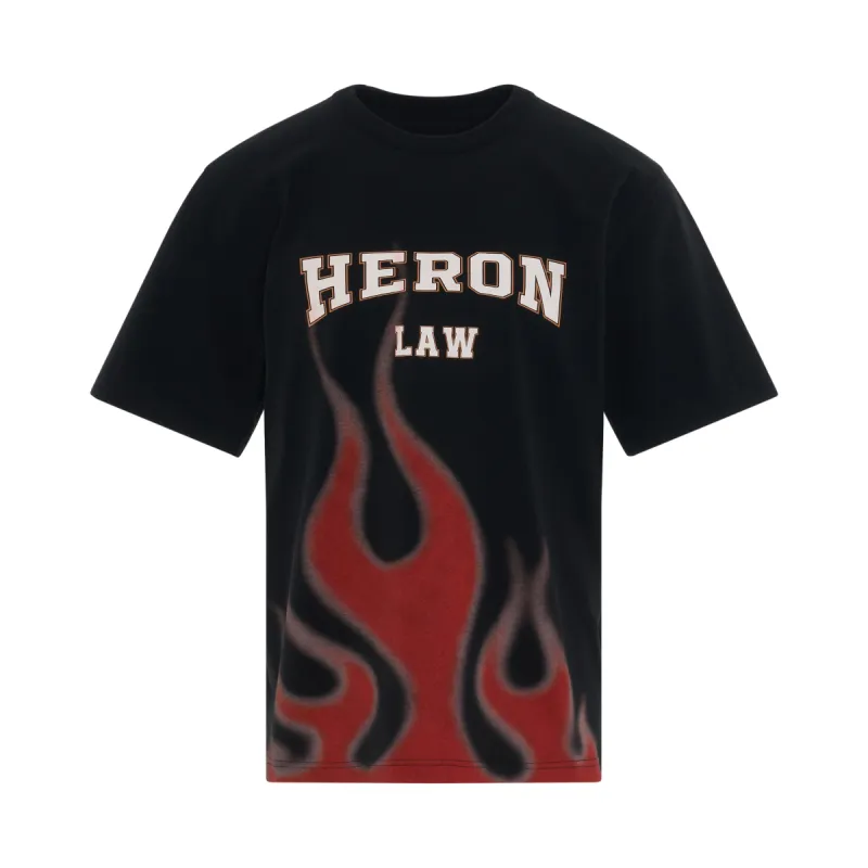Heron Law Flames Short Sleeve T-Shirt in Black/Red sold by MARAIS
