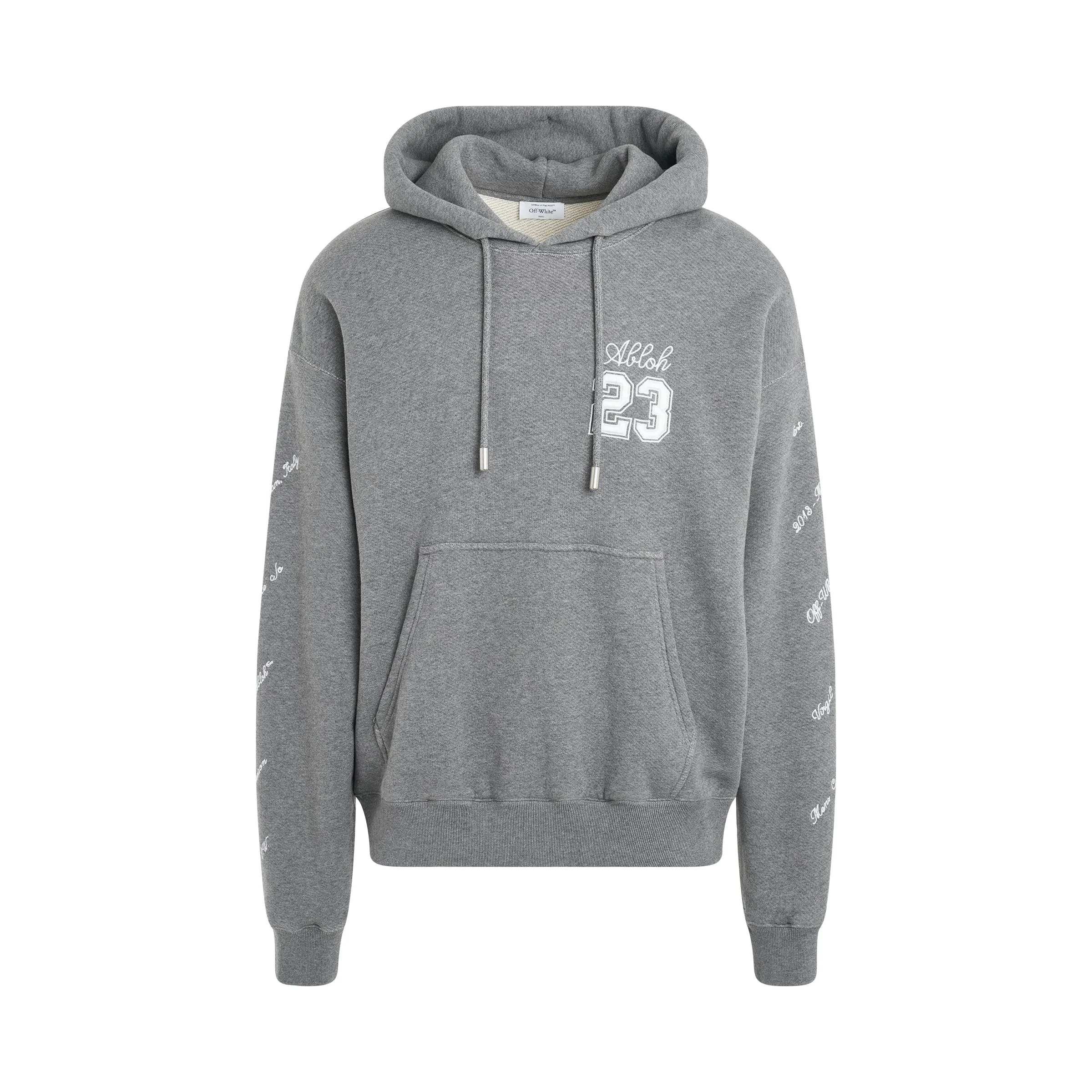 23 Logo Skate Hoodie in Melange Grey/White sold by MARAIS
