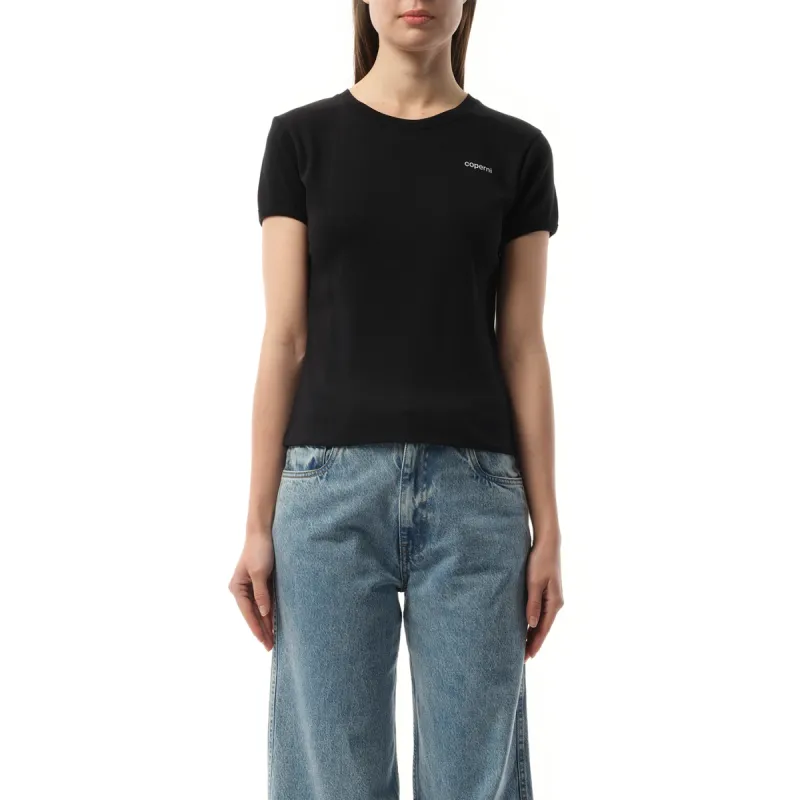 Logo Slim Fit T-Shirt in Black/White sold by MARAIS