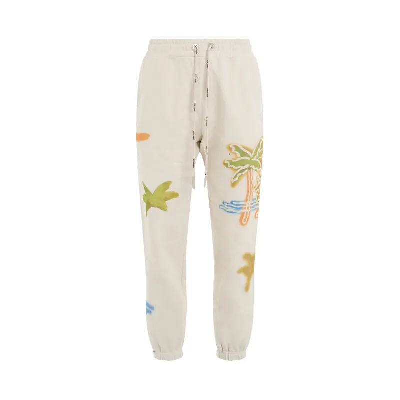 Palm Neon Sweatpants in Off White/Multicolour sold by MARAIS