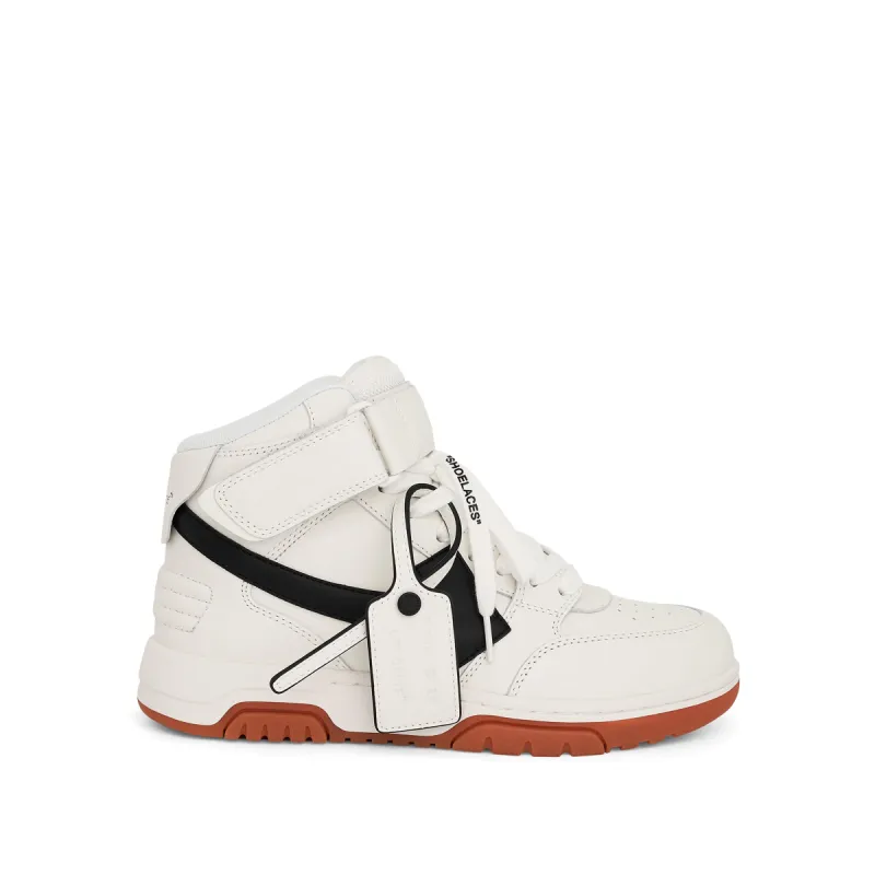 Out of Office Mid Top Leather Sneakers in  White/Black sold by MARAIS