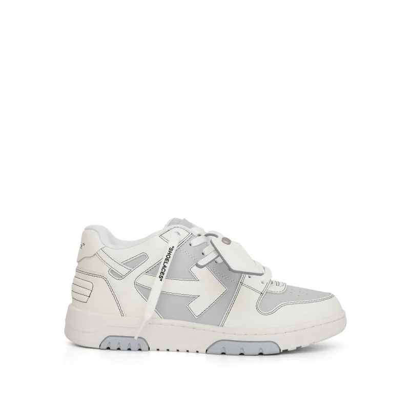 Out of Office Calf Leather Sneaker in Light Blue/White sold by MARAIS