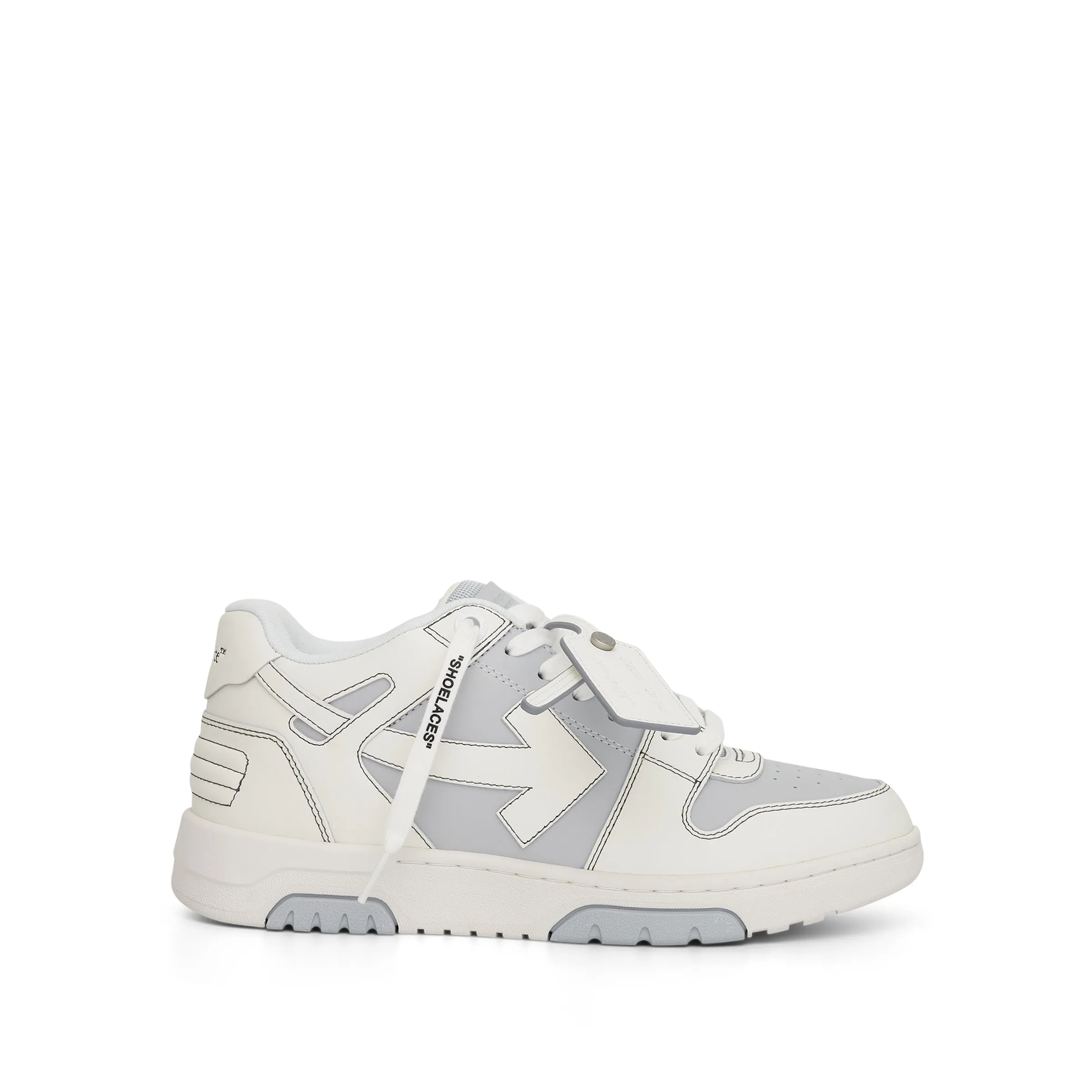 Out of Office Calf Leather Sneaker in Light Blue/White sold by MARAIS