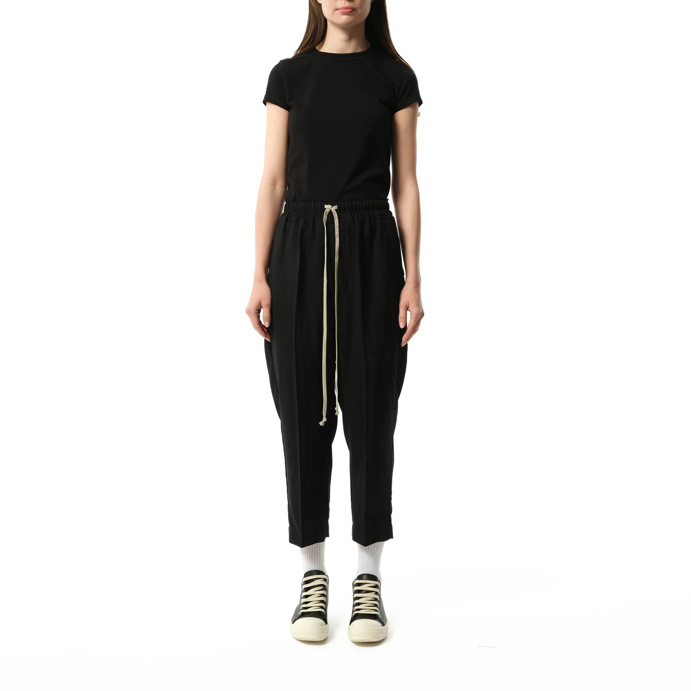Wool Cropped Drawstring Astaires Pants in Black sold by MARAIS product image thumbnail 4