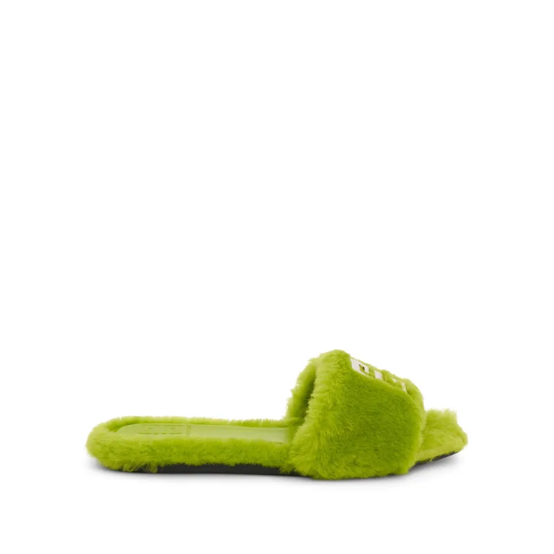 4G Shearling Sandals in  Citrus Green sold by MARAIS