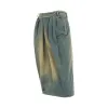 Pleated Denim Skirt in Dirty Wash sold by MARAIS