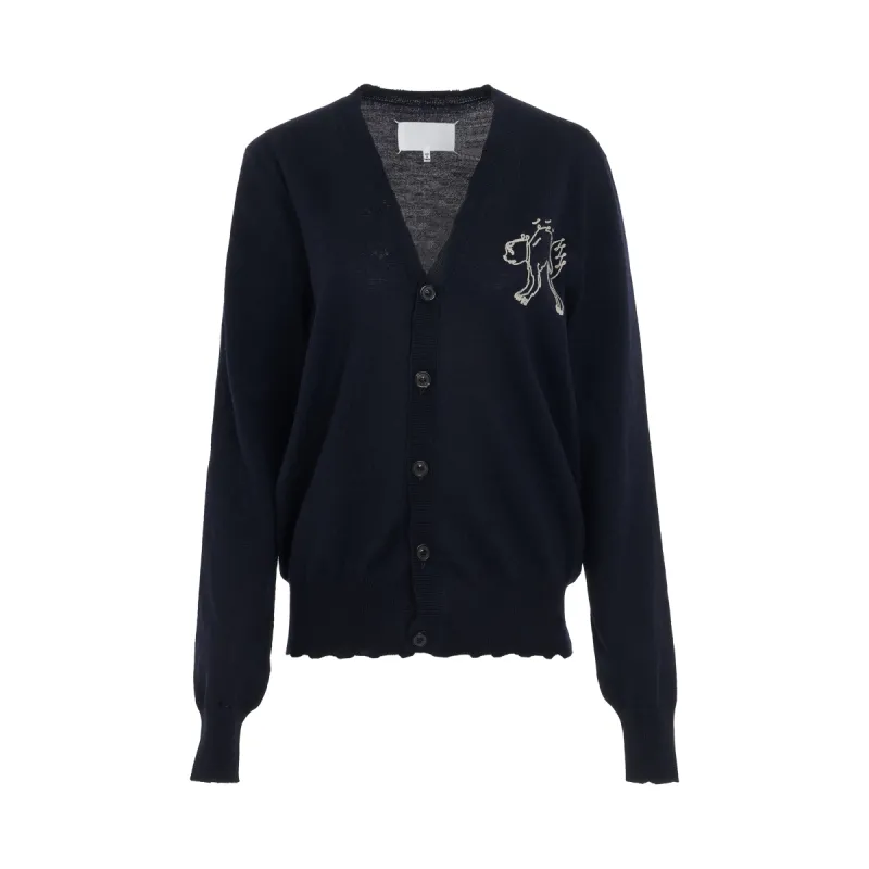 Long Sleeve Cardigan in Navy sold by MARAIS