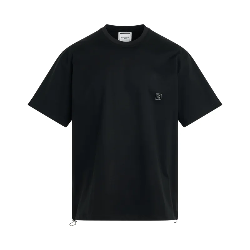 Side Drawstrap T-Shirt in Black sold by MARAIS