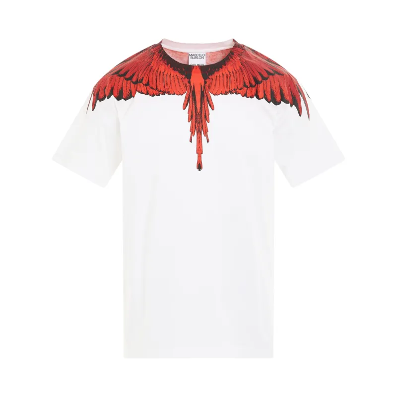 Icon Wings T-Shirt in White/Red sold by MARAIS