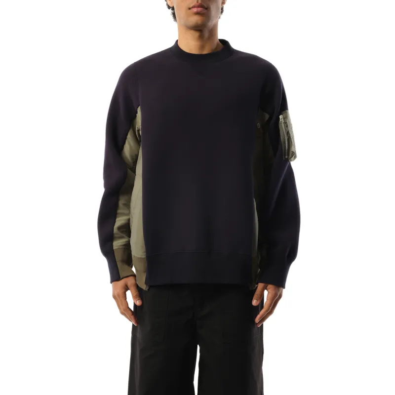 Sponge Sweat Nylon Twill Pullover in Navy/Khaki sold by MARAIS