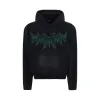 Washed Western Embroidered Hoodie in Black sold by MARAIS