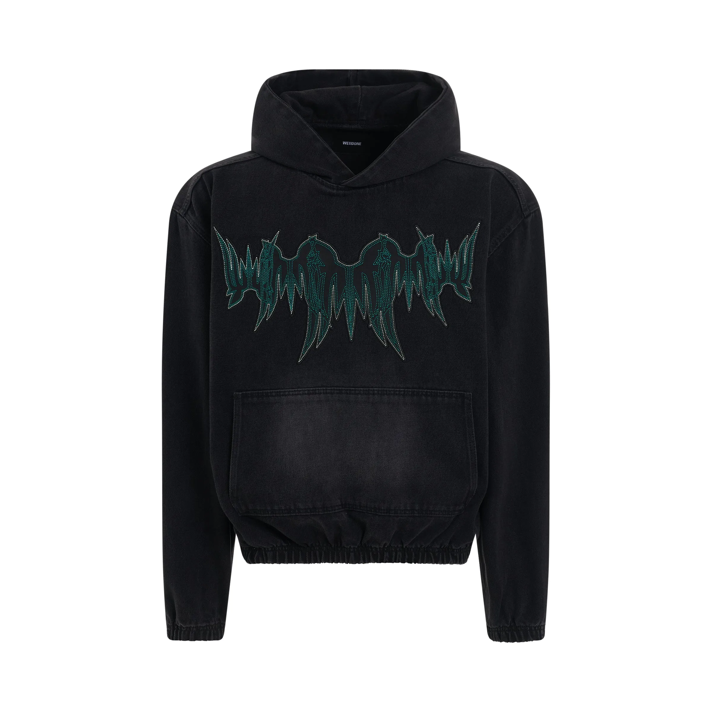 Washed Western Embroidered Hoodie in Black sold by MARAIS