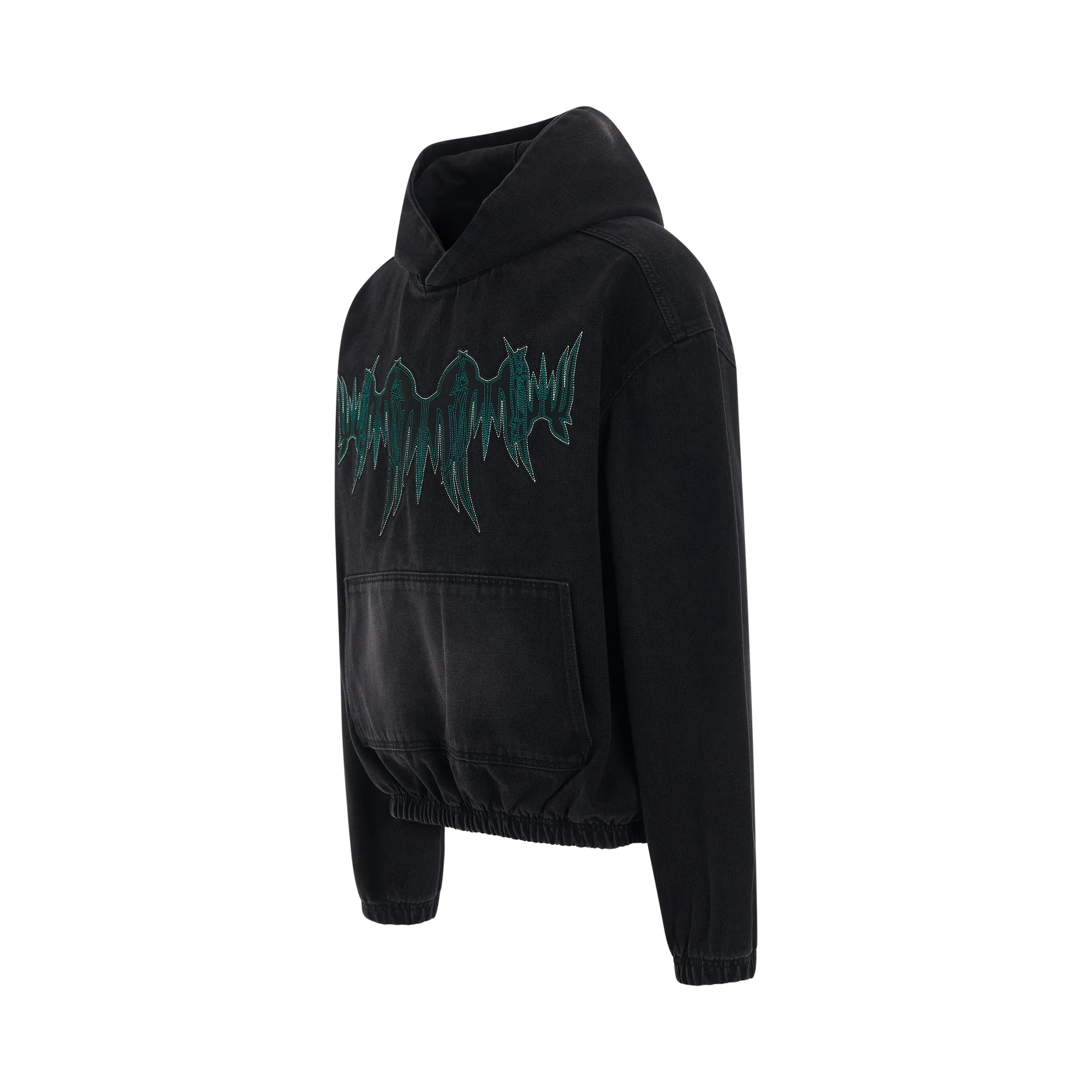 Washed Western Embroidered Hoodie in Black sold by MARAIS product image thumbnail 2