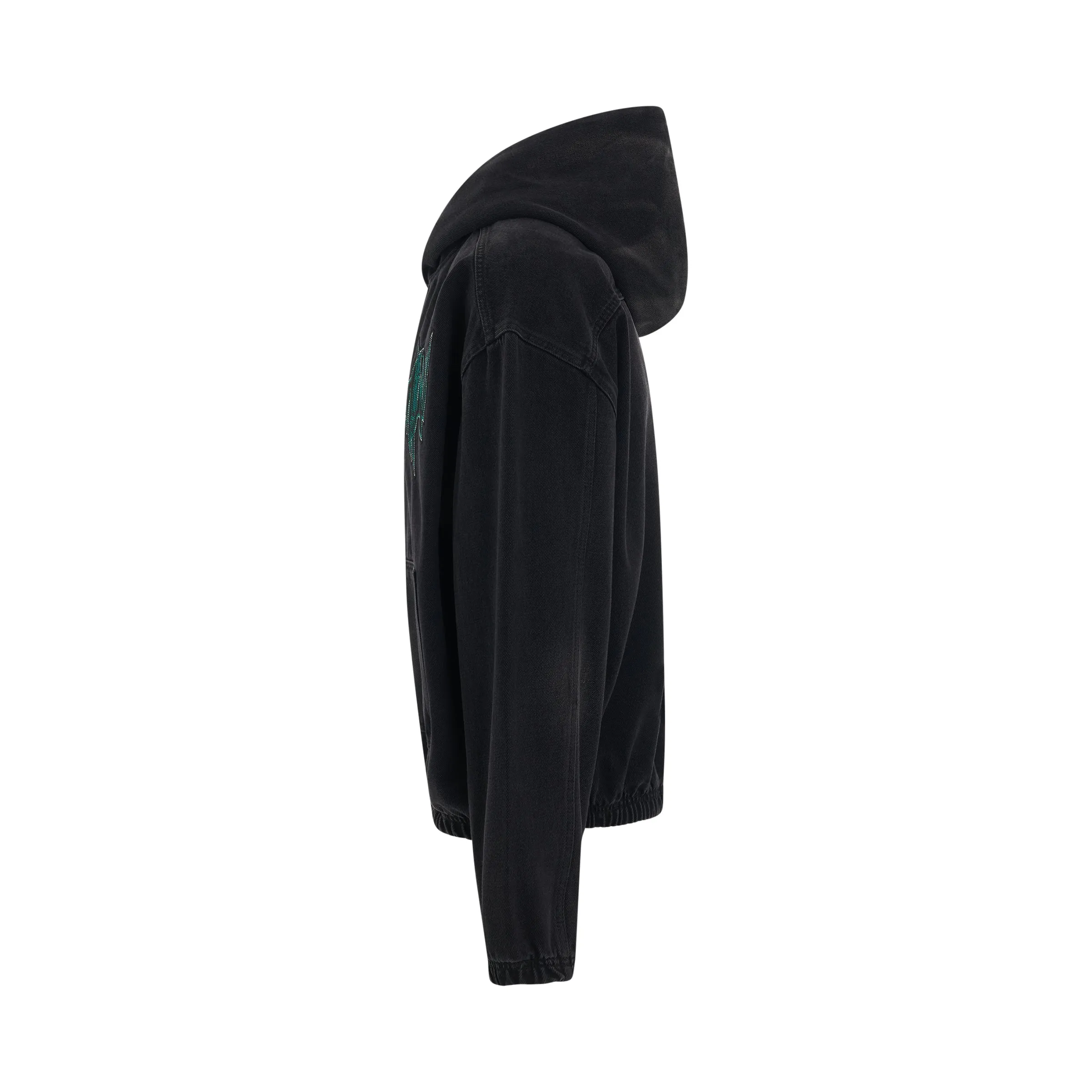 Washed Western Embroidered Hoodie in Black sold by MARAIS product image thumbnail 3