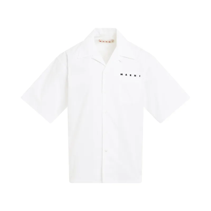 Short Sleeve Bowling Shirt in Lily White sold by MARAIS