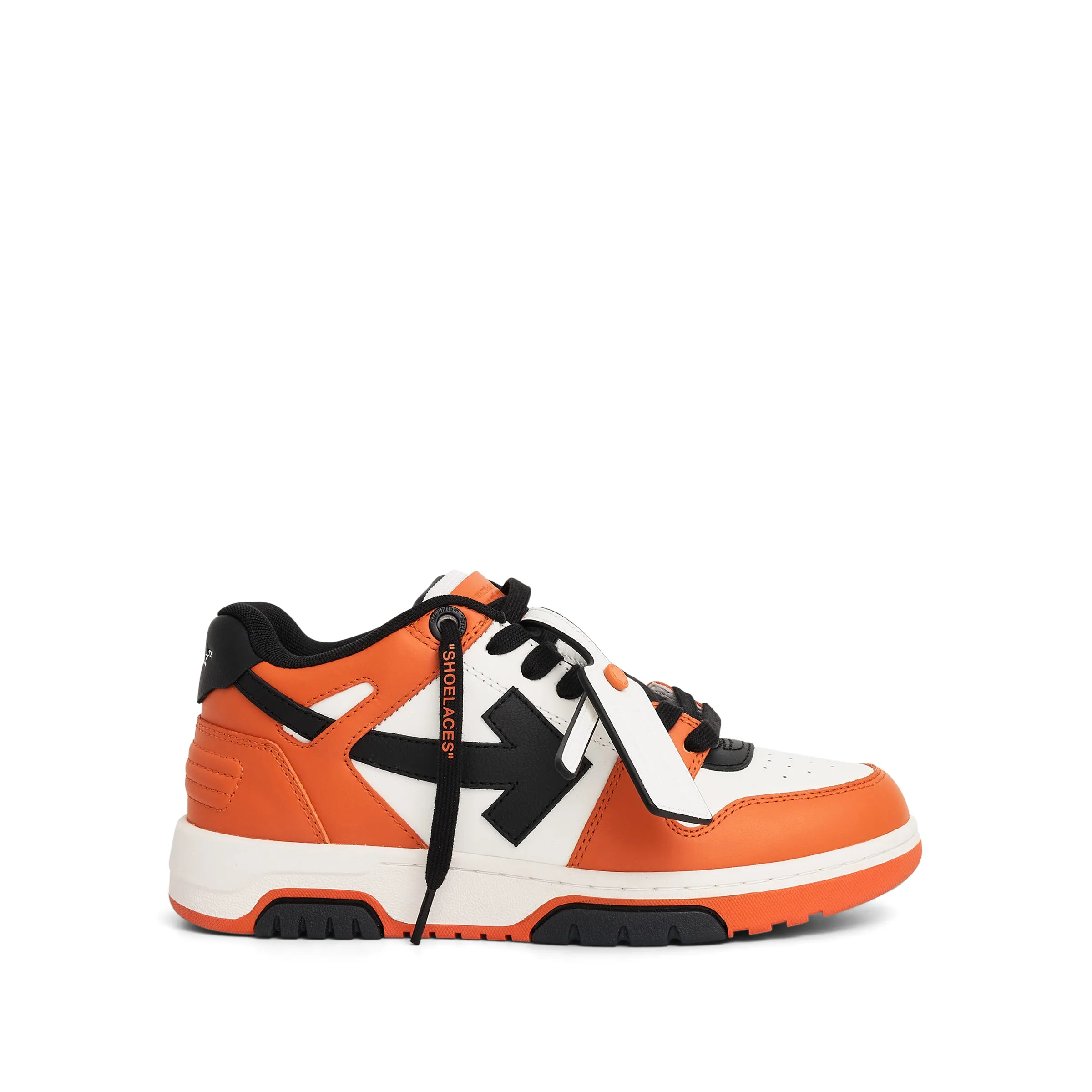 Out of Office Calf Leather Sneaker In Colour Orange/Black sold by MARAIS