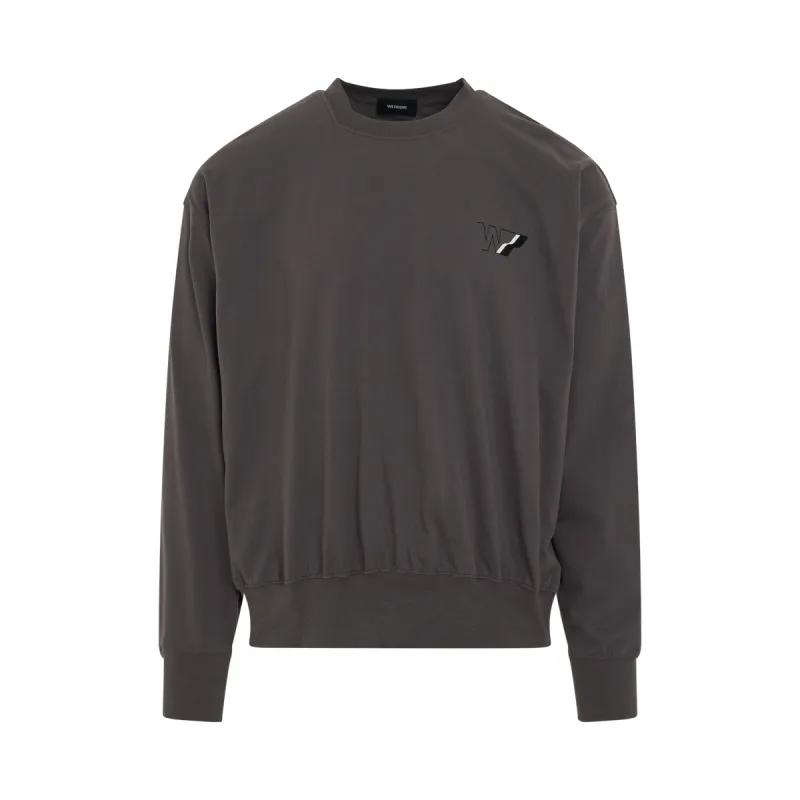 W Line Symbol Logo Sweatshirt in Charcoal sold by MARAIS