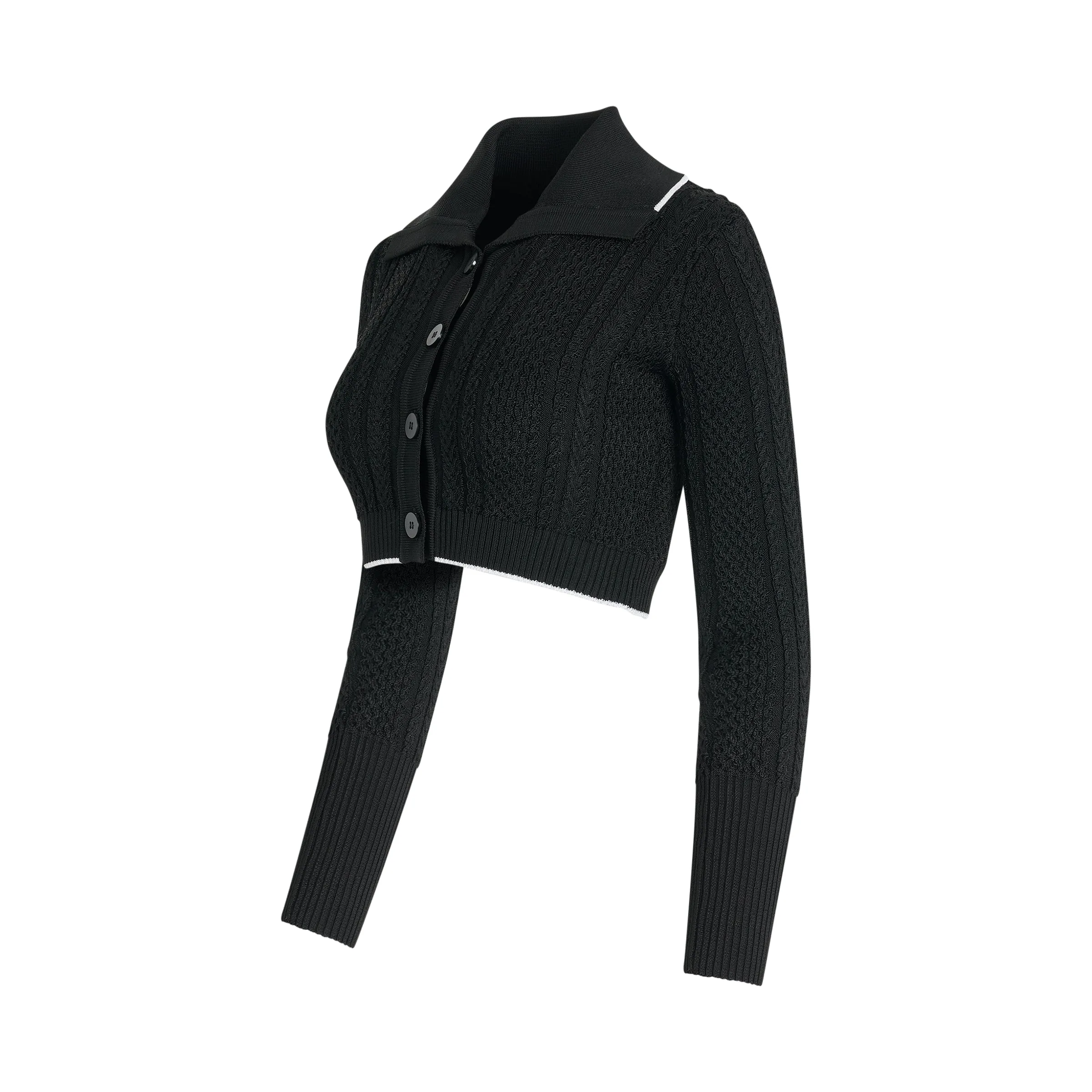 Bela Cropped Cardigan in Black sold by MARAIS product image thumbnail 2