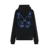 Embroidered Flower Arrow Regular Fit Hoodie in Black sold by MARAIS