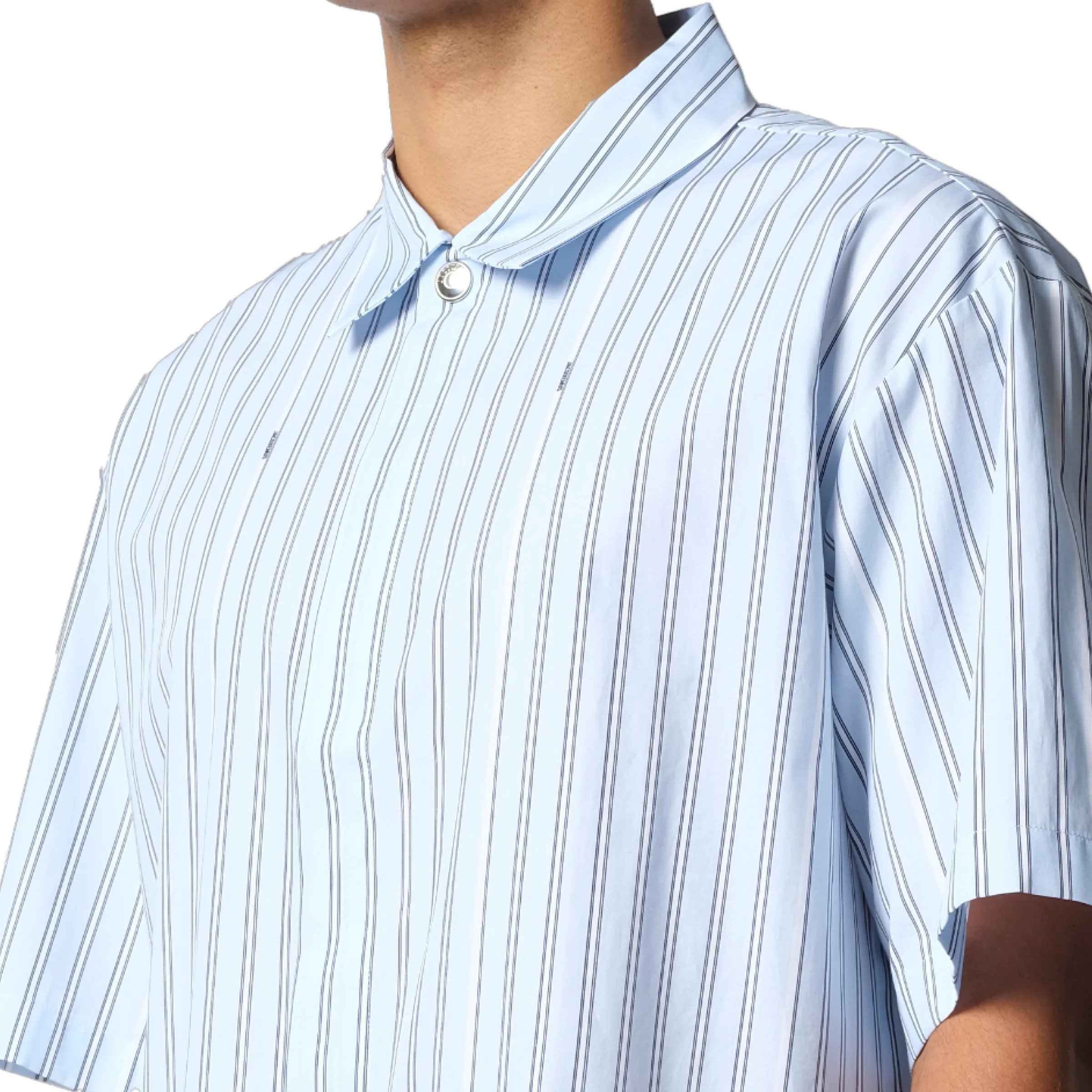 La Chemise Manches Courte in Blue Stripe sold by MARAIS product image thumbnail 3