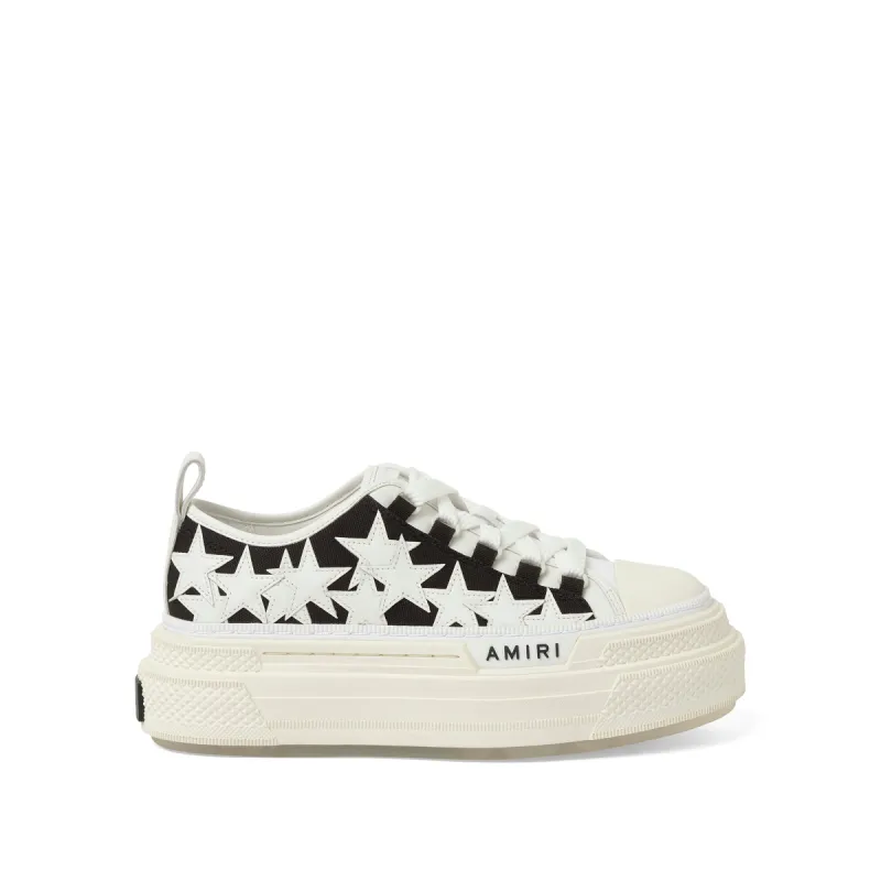 Platform Stars Court Low Sneaker in Black/White sold by MARAIS