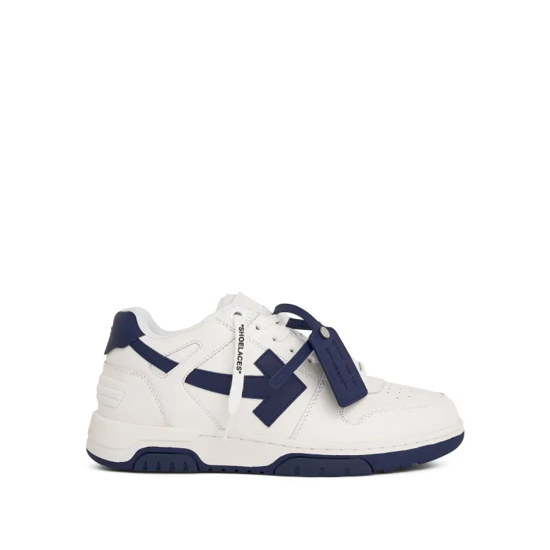 Out Of Office Calf Leather Sneaker in White/Dusty Blue sold by MARAIS